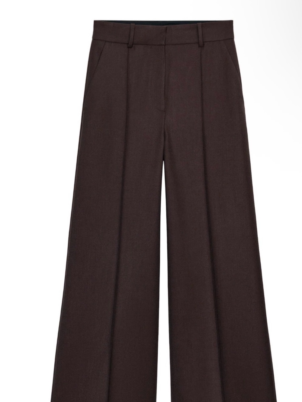 Zara MINIMAL WIDE LEG PANTS ZW COLLECTION | Brown